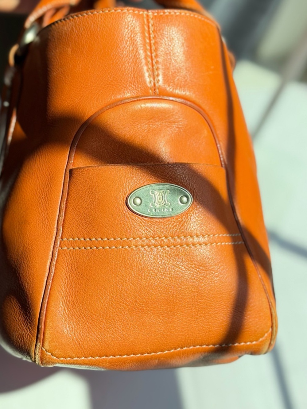 Celine Orange Leather Tote handbag - Picture 4 of 13